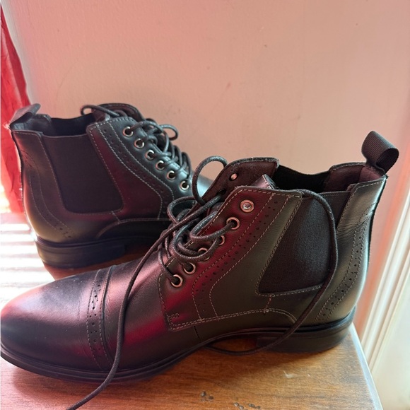 ArcBrothers Leather Chelsea Lace Up Boots main image 5